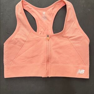 New Balance Peach Zipper Sports Bra